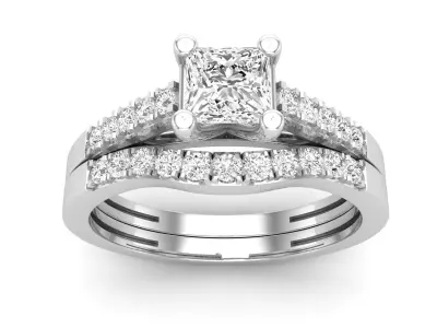 AV 650 Diamond Ladies Bridal Engagement Ring Set 3D print model
