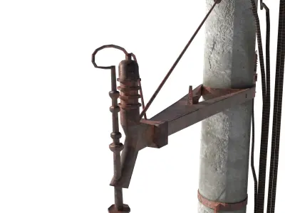 Electricity Pole 1 Weathered 3D model