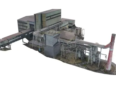 Old Factory Low-poly 3D model