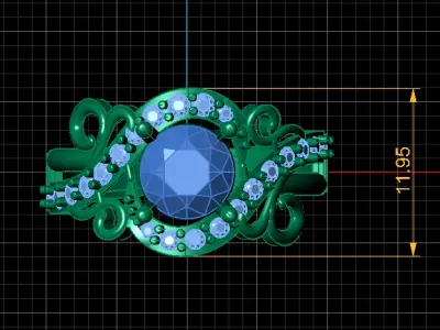 ELEGANT BLACK CRYSTAL RING 3D PRINTABLE MODEL 3D print model