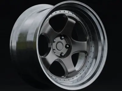 Work Meister S1 3P Aftermarket Wheel Low-poly 3D model