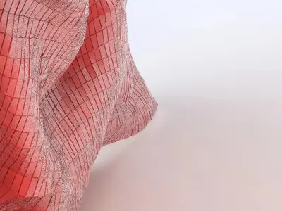 El Anatsui Red Block Curtain 3D model