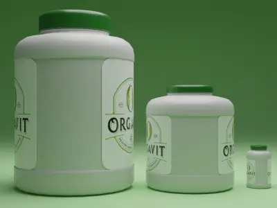 Supplement Bottle Low Poly Low-poly 3D model
