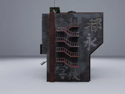 Cyberpunk Building 12 Low-poly 3D model