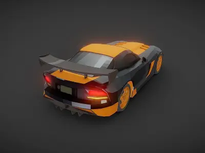 Dodge viper Lowpoly Low-poly 3D model