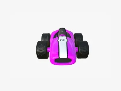 Cartoon Kart F05 Pink - Vehicle Racing Design Low-poly 3D model