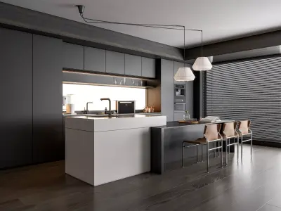 Kitchen Modern interior 92 3D model