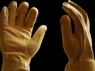 Worker Gloves 001 Low-poly 3D model