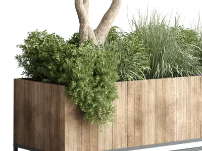 Box Plants on Stand  of houseplants indoor 192 3D model