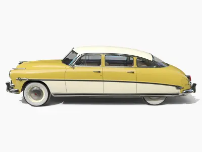 Generic 50s sedan with interior 3D model