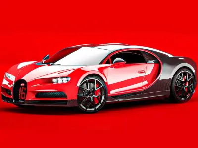 Bugatti Chiron Sport 2021 Red Premium  3D model