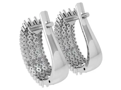 Diamond English Lock Earring 4628 3D print model
