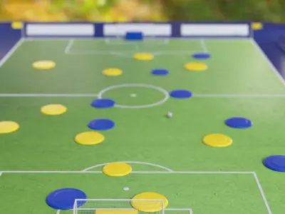  button soccer game jogo de botao 3D model