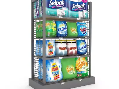 model cleaning product market stand 03 Low-poly 3D model