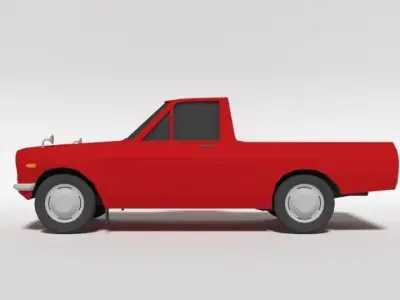 Low Poly Cartoon Datsun 1000 Pickup B20 Low-poly 3D model