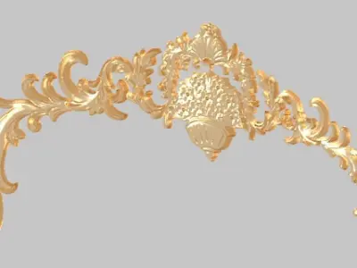 pattern wood machine cnc carving Classic luxurious gold 3D model