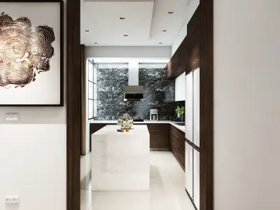 FULL Livingroom Kitchenroom and Dinningroom 3d Scene V-ray 3D model