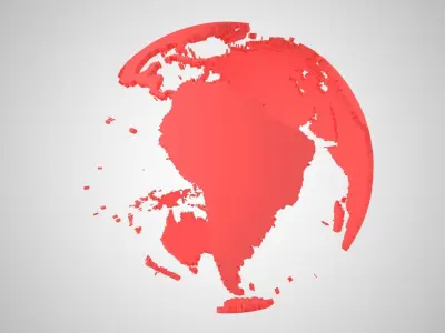 Globe Shell Red 3D model