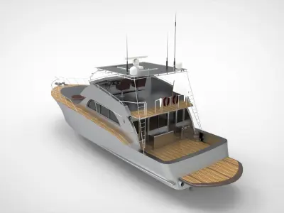 Luxury Yacht 72ft 3D model
