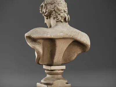 Bust Antinous Low-poly 3D model