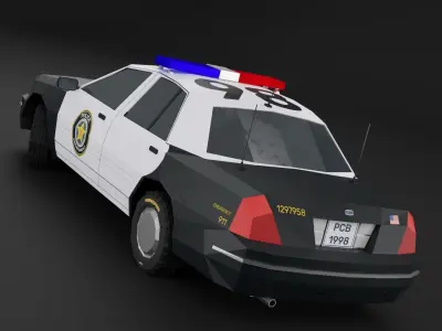 Police Car 1998 NY Low-poly 3D Model 3D model