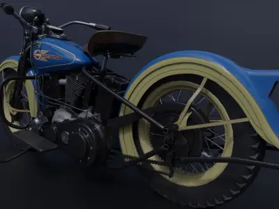 Harley Davidson Motorcycle Low-poly 3D model Low-poly 3D model