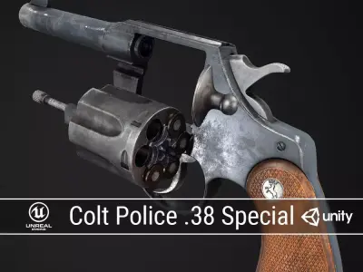PBR Colt Police 38 Special Low-poly 3D model
