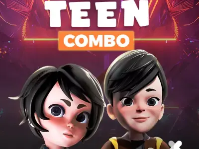 Cartoon Teen Boy and Girl Combo Low-poly 3D model