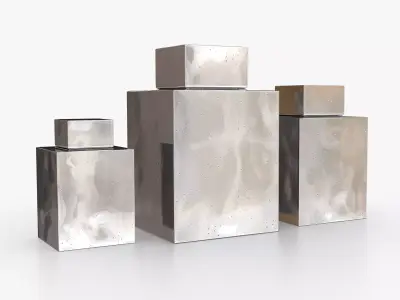 Mirror Vase Set Low-poly 3D model