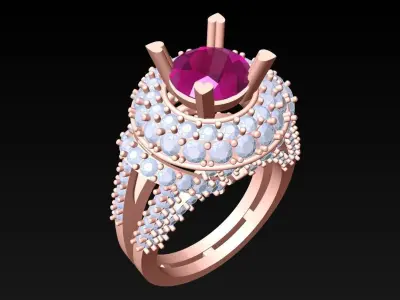 Diamond Ring - Womens Rings - N3577 3D print model