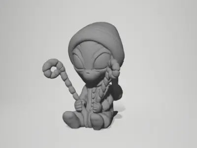 Winter Alien Driving a candy 3D print model