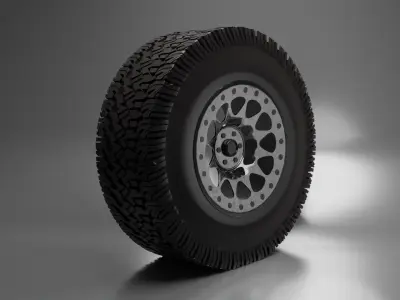  wheel Low-poly 3D model