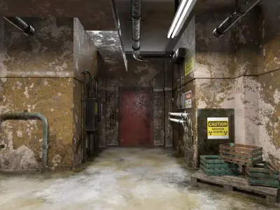 The old  Horror Room 10 Low-poly 3D model