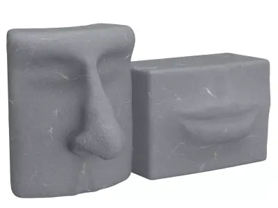 Geometric Face Sculptures Low-poly 3D model