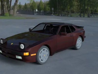 Porsche 944S w Interior HDRI 3D model