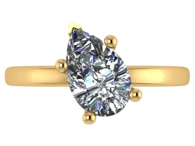 bend head  pear shape solitaire  3D print model