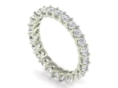U Shaped Eternity Ring 2 point 6 mm stone size swiss 13 and EU53 3D print model
