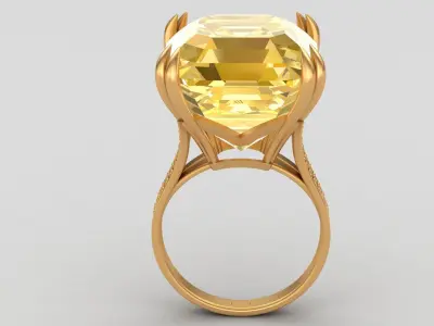 Graff Vivid Yellow Diamond Gold Ring 3D print model