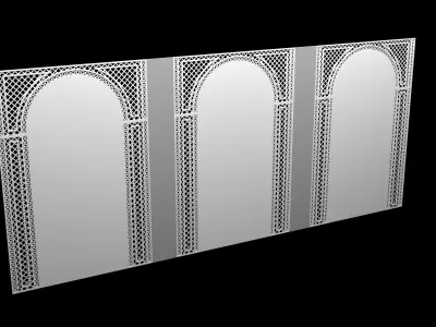 Decorative Iron Arch Wall  Jali  Panel   3D model