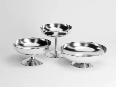 Ice Cups Set Low-poly 3D model