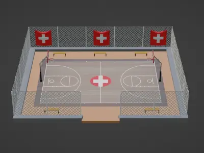 Basketball Stadium - Switzerland Low-poly 3D model