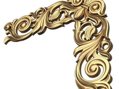 Corner Carved Plaster Molding Decoration 017 Low-poly 3D model
