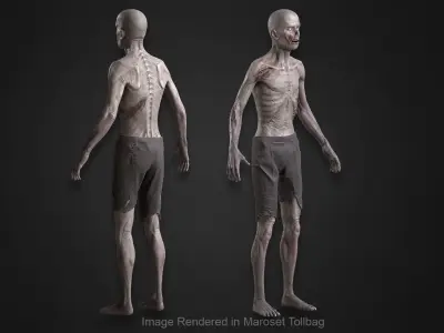 Zombie in Pants Low-poly 3D model