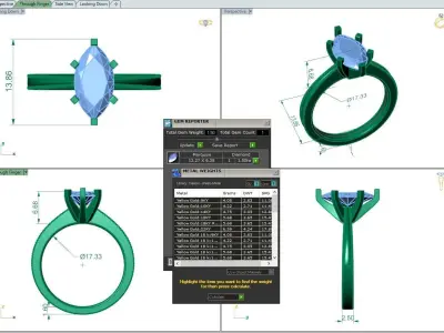 Engagement ring Lucia marquise  3D print model