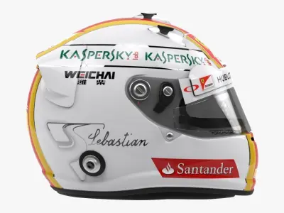 Sebastian Vettel 2015 style Racing helmet 3D model