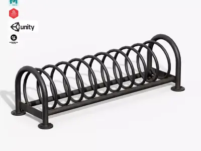 Bicycle Stand Type E Low-poly 3D model