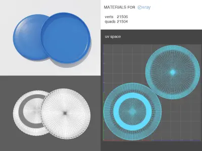 Frisbee two plastic frisbees 3D model