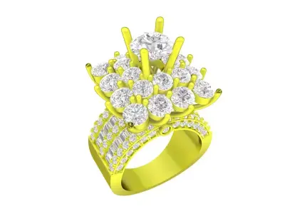 7052 luxury hongkong diamond women ring  3D print model