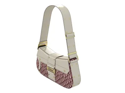 Dior Street Chic Bag Cream Red Print 3D model