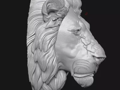 Lion sculpture 3D print model buy